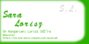 sara lorisz business card